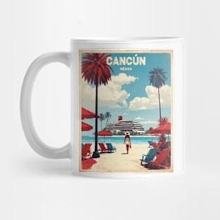 Cancun Mexico Vintage Poster Tourism Mug